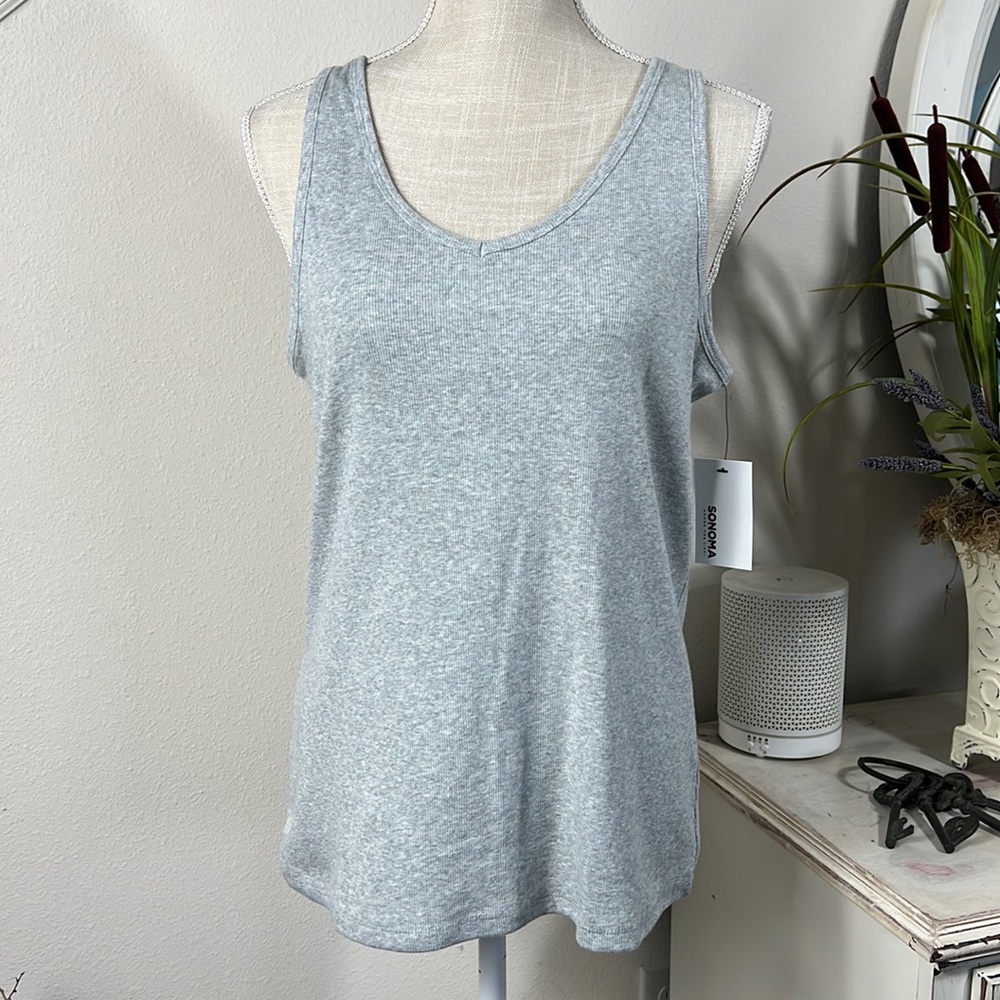 2 Sonoma PXL White/Grey Ribbed Tanks